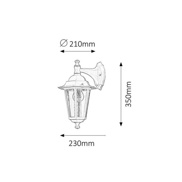 Rabalux Spoljna zidna rasveta Velence E27 1x MAX 60W crna (8202) - 8202