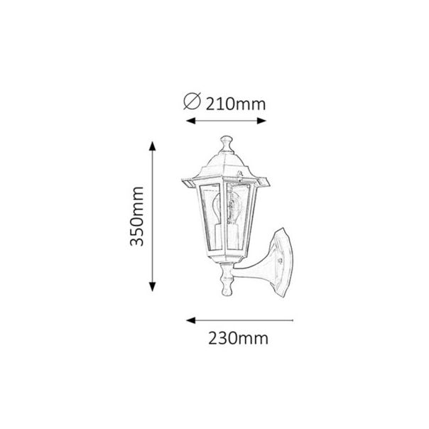 Rabalux Spoljna zidna rasveta Velence E27 1x MAX 60W bela (8203) - 8203