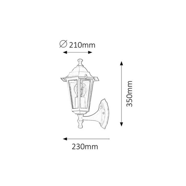 Rabalux Spoljna zidna rasveta Velence E27 1x MAX 60W crna (8204) - 8204