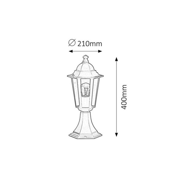 Rabalux Spoljna podna rasveta Velence E27 1x MAX 60W crna (8206) - 8206