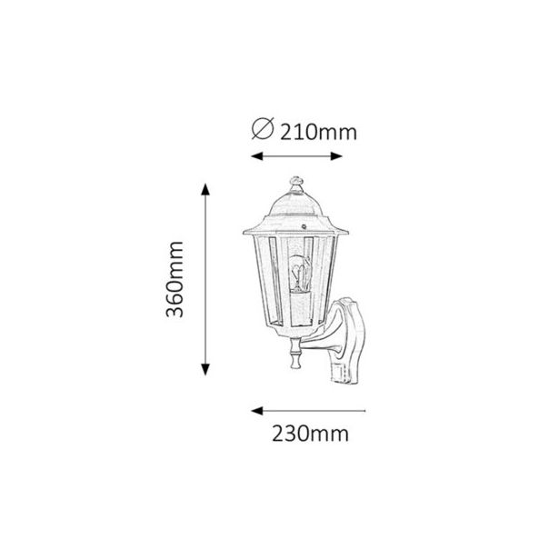 Rabalux Spoljna zidna rasveta Velence E27 1x MAX 60W bela (8216) - 8216