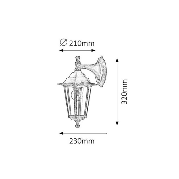 Rabalux Spoljna zidna rasveta Velence E27 1x MAX 60W antično zlato (8232) - 8232