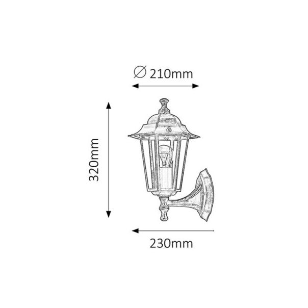 Rabalux Spoljna zidna rasveta Velence E27 1x MAX 60W antično zlato (8234) - 8234