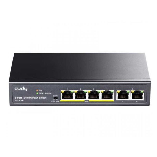 CUDY PoE+ Switch FS1006P 6-Port 10/100M, (alt.PFS3006-4ET-60) - 82393