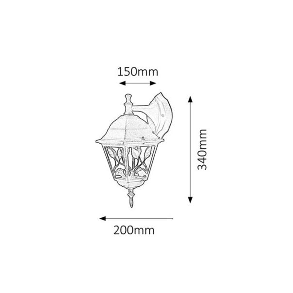 Rabalux Spoljna zidna rasveta Haga E27 1x MAX 100W crna (8243) - 8243