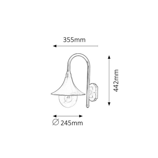 Rabalux Spoljna zidna rasveta Konstanz E27 1x MAX 100W crna (8245) - 8245