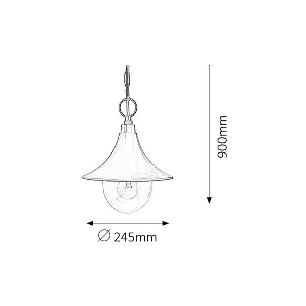 Rabalux Spoljna visilice Konstanz E27 1x MAX 100W crna (8246) - 8246