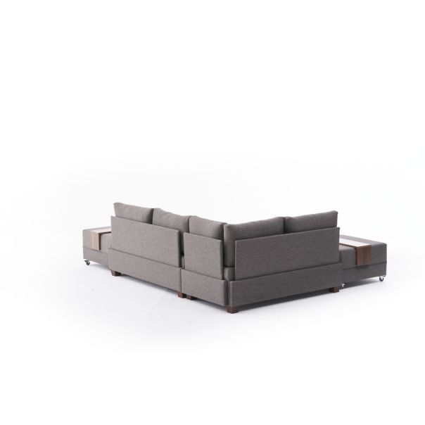 ATELIER DEL SOFA Ugaona garnitura sa tabureom Fly Sofa bed, leva, braon - 825BLC1001