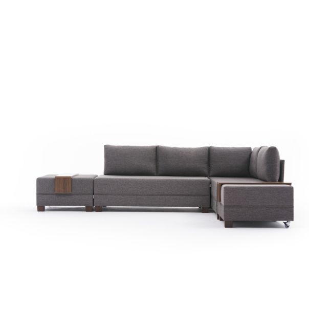 ATELIER DEL SOFA Ugaona garnitura sa tabureom Fly  Sofa bed, desna, braon - 825BLC1004