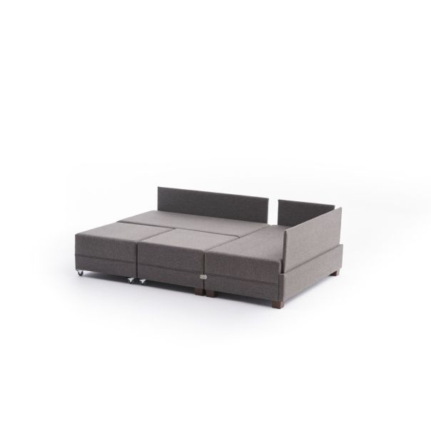 ATELIER DEL SOFA Ugaona garnitura sa tabureom Fly  Sofa bed, desna, braon - 825BLC1004