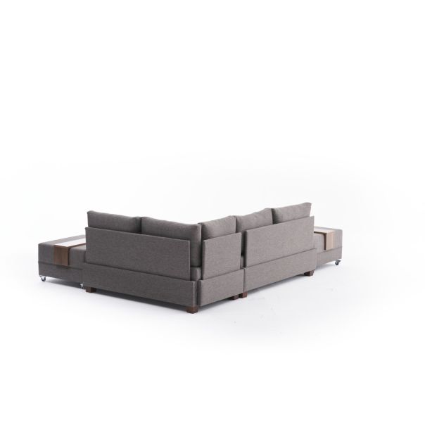 ATELIER DEL SOFA Ugaona garnitura sa tabureom Fly  Sofa bed, desna, braon - 825BLC1004