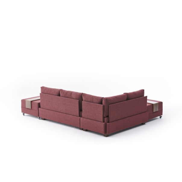 ATELIER DEL SOFA Ugaona garnitura sa tabureom Fly Sofa bed, leva, crvena - 825BLC1008