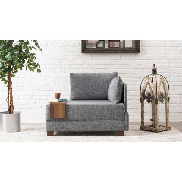 ATELIER DEL SOFA Ugaona sofa Fly Armchair, desna, siva - 825BLC1013