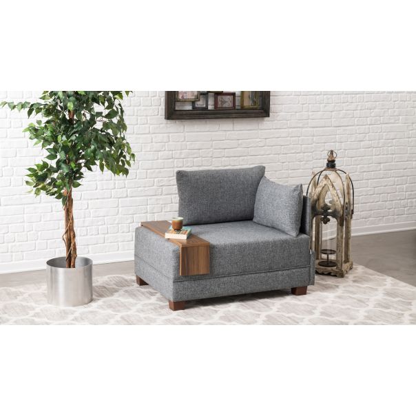 ATELIER DEL SOFA Ugaona sofa Fly Armchair, desna, siva - 825BLC1013