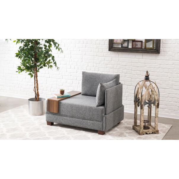 ATELIER DEL SOFA Ugaona sofa Fly Armchair, desna, siva - 825BLC1013