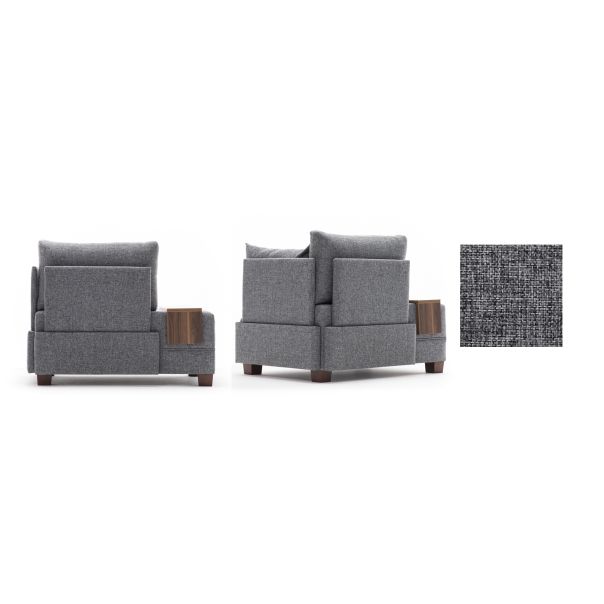 ATELIER DEL SOFA Ugaona sofa Fly Armchair, desna, siva - 825BLC1013