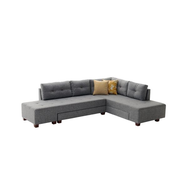 ATELIER DEL SOFA Ugaona garnitura Manama, desna, siva - 825BLC1181