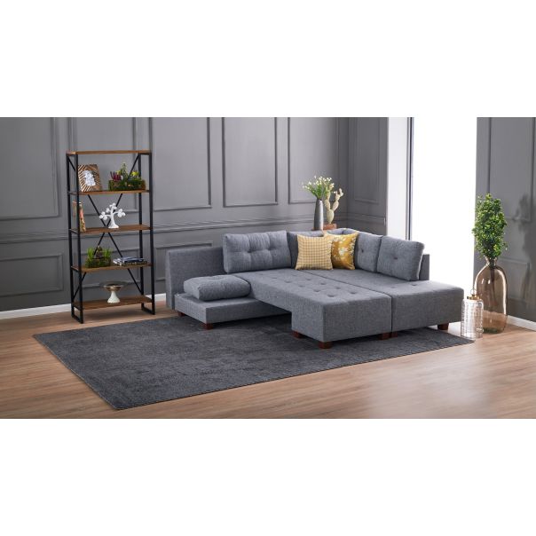 ATELIER DEL SOFA Ugaona garnitura Manama, desna, siva - 825BLC1181