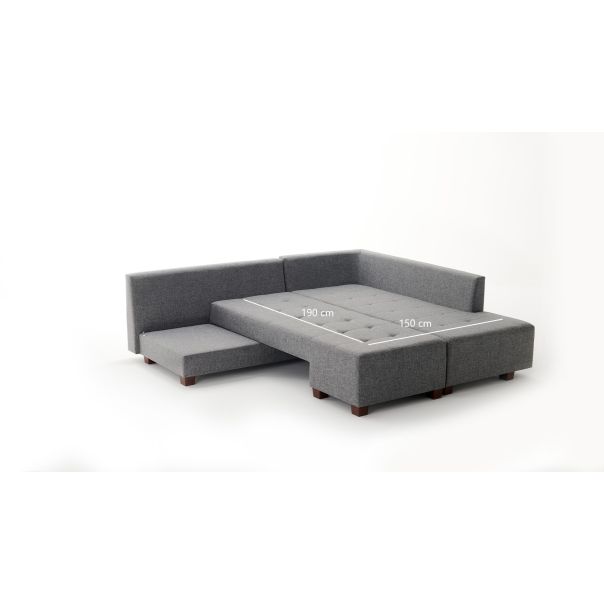 ATELIER DEL SOFA Ugaona garnitura Manama, desna, siva - 825BLC1181