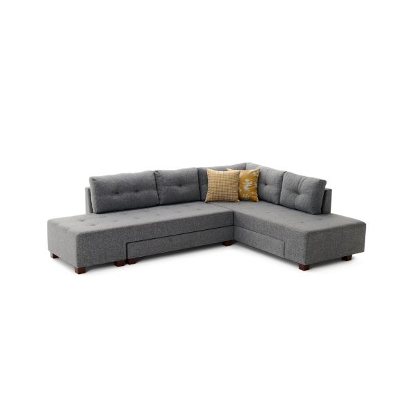 ATELIER DEL SOFA Ugaona garnitura Manama, desna, siva - 825BLC1181