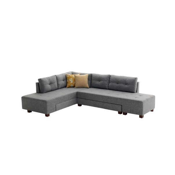 ATELIER DEL SOFA Ugaona garnitura Manama, leva, siva - 825BLC1182