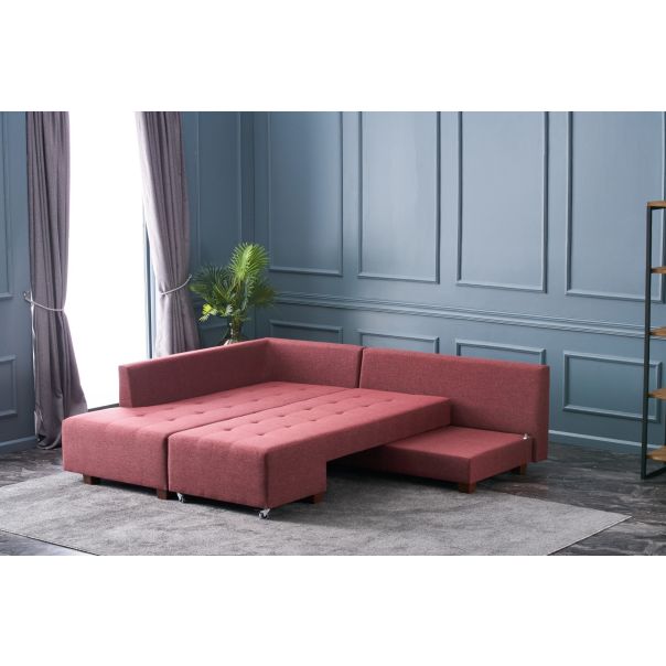 ATELIER DEL SOFA Ugaona garnitura Manama, leva, bordo - 825BLC1186