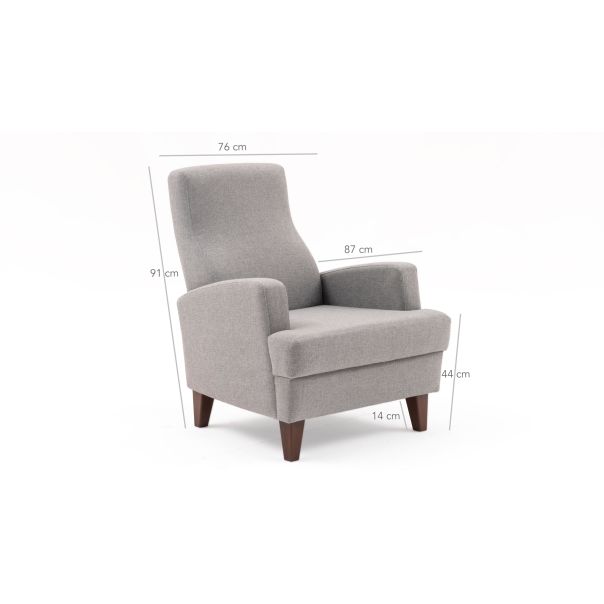 ATELIER DEL SOFA Fotelja Kana Bergere, svetlosiva - 825BLC1366