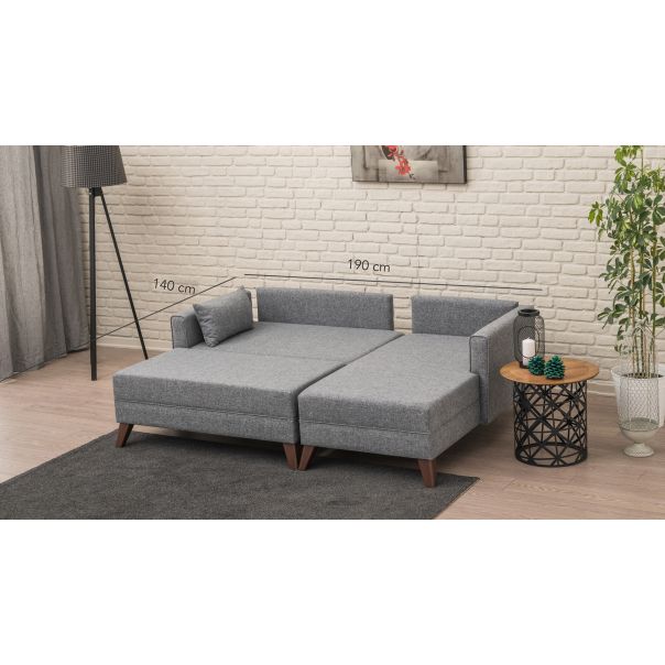 ATELIER DEL SOFA Ugaona garnitura Bella, desna, siva - 825BLC1504