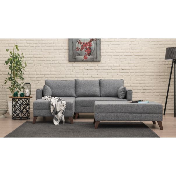ATELIER DEL SOFA Ugaona garnitura Bella, leva, siva - 825BLC1505