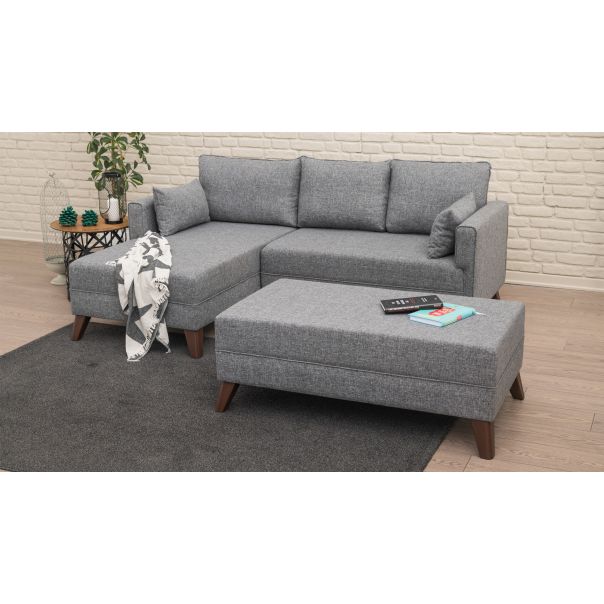 ATELIER DEL SOFA Ugaona garnitura Bella, leva, siva - 825BLC1505