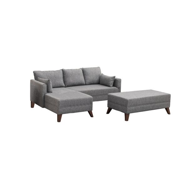 ATELIER DEL SOFA Ugaona garnitura Bella, leva, siva - 825BLC1505