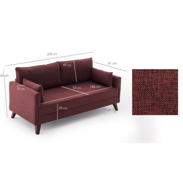 ATELIER DEL SOFA Trosed Bella, crvena - 825BLC1516