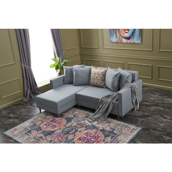 ATELIER DEL SOFA Ugaona garnitura Aydam, leva, plava - 825BLC1721