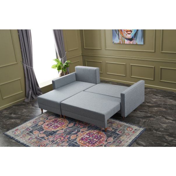 ATELIER DEL SOFA Ugaona garnitura Aydam, leva, plava - 825BLC1721