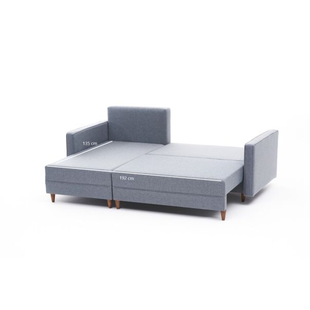 ATELIER DEL SOFA Ugaona garnitura Aydam, leva, plava - 825BLC1721