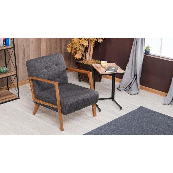 ATELIER DEL SOFA Fotelja Kemer, tamnosiva - 825BLC2318