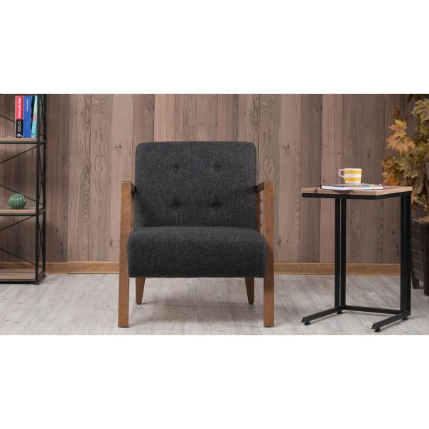 ATELIER DEL SOFA Fotelja Kemer, tamnosiva - 825BLC2318