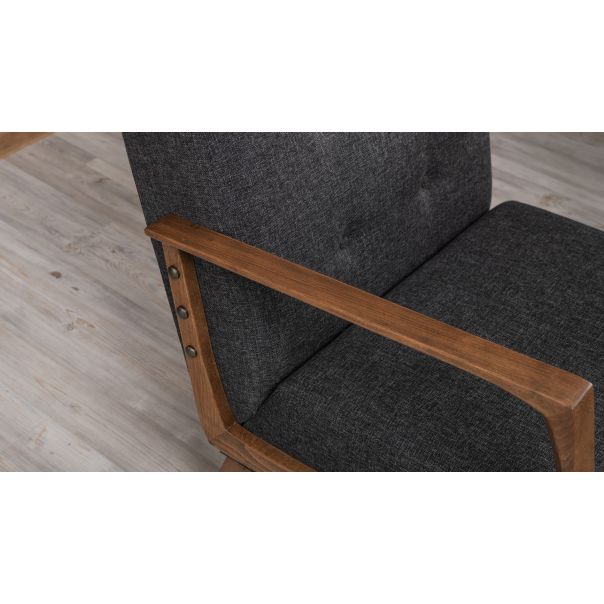 ATELIER DEL SOFA Fotelja Kemer, tamnosiva - 825BLC2318