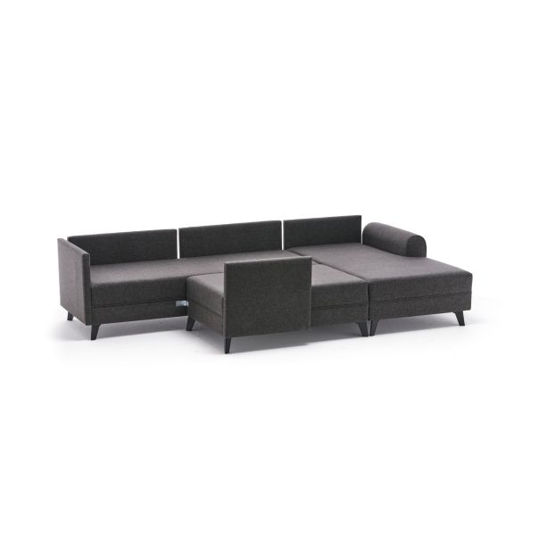 ATELIER DEL SOFA Ugaona garnitura Belen, antracit - 825BLC2527