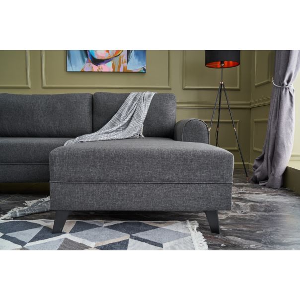 ATELIER DEL SOFA Ugaona garnitura Belen, antracit - 825BLC2527