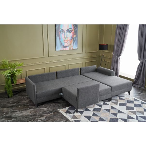 ATELIER DEL SOFA Ugaona garnitura Belen, antracit - 825BLC2527