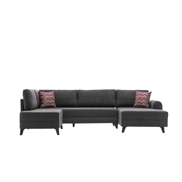 ATELIER DEL SOFA Ugaona garnitura Belen, antracit - 825BLC2527