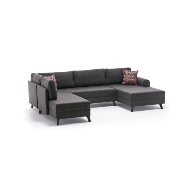 ATELIER DEL SOFA Ugaona garnitura Belen, antracit - 825BLC2527