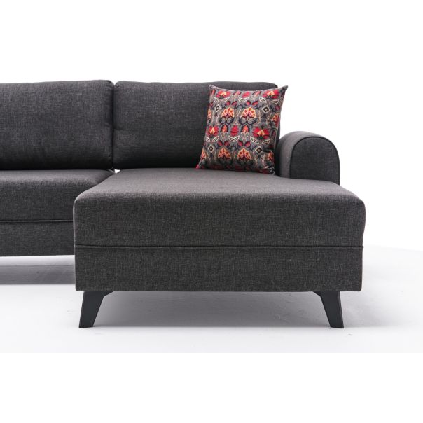 ATELIER DEL SOFA Ugaona garnitura Belen, antracit - 825BLC2527
