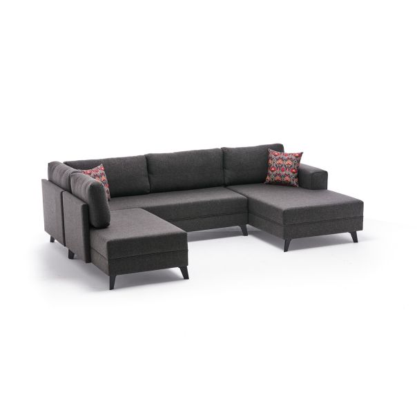 ATELIER DEL SOFA Ugaona garnitura Efsun, antracit - 825BLC2528