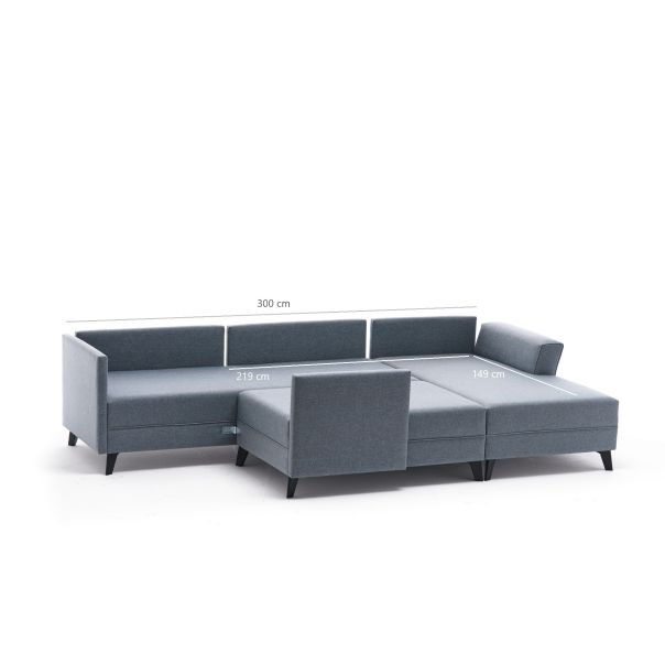 ATELIER DEL SOFA Ugaona garnitura Efsun, antracit - 825BLC2528