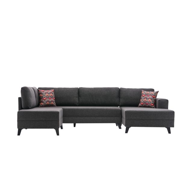 ATELIER DEL SOFA Ugaona garnitura Efsun, antracit - 825BLC2528
