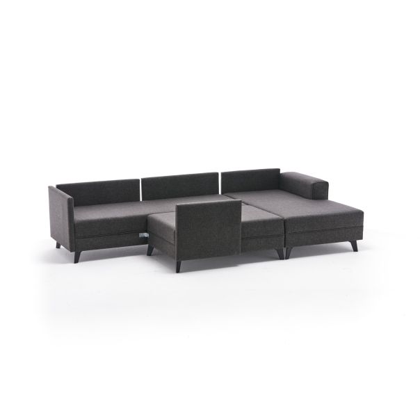 ATELIER DEL SOFA Ugaona garnitura Efsun, antracit - 825BLC2528