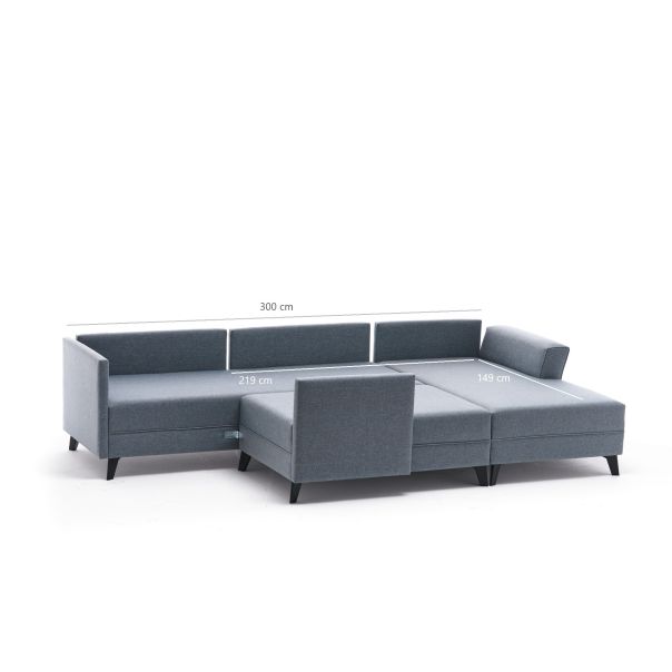 ATELIER DEL SOFA Ugaona garnitura Efsun, krem - 825BLC2531