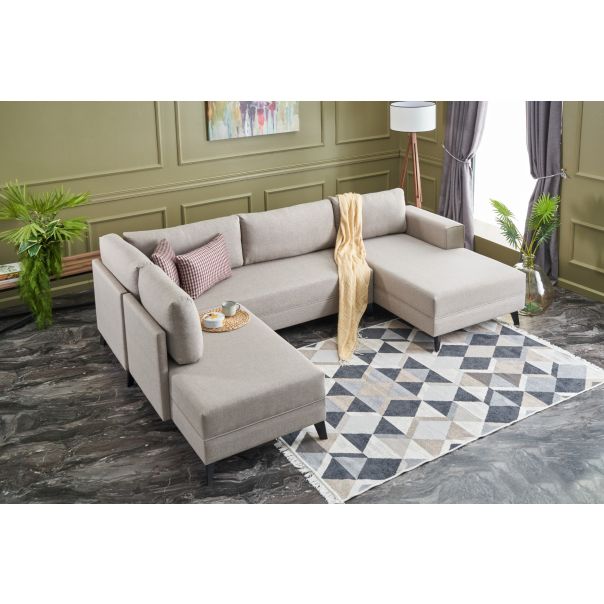 ATELIER DEL SOFA Ugaona garnitura Efsun, krem - 825BLC2531